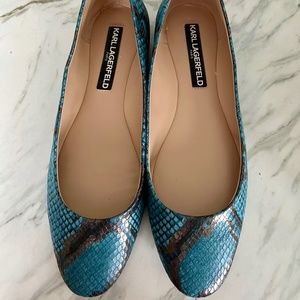 Karl Lagerfeld Python Flats